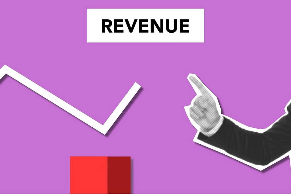 cutout paper composition of businessman showing graph of revenue